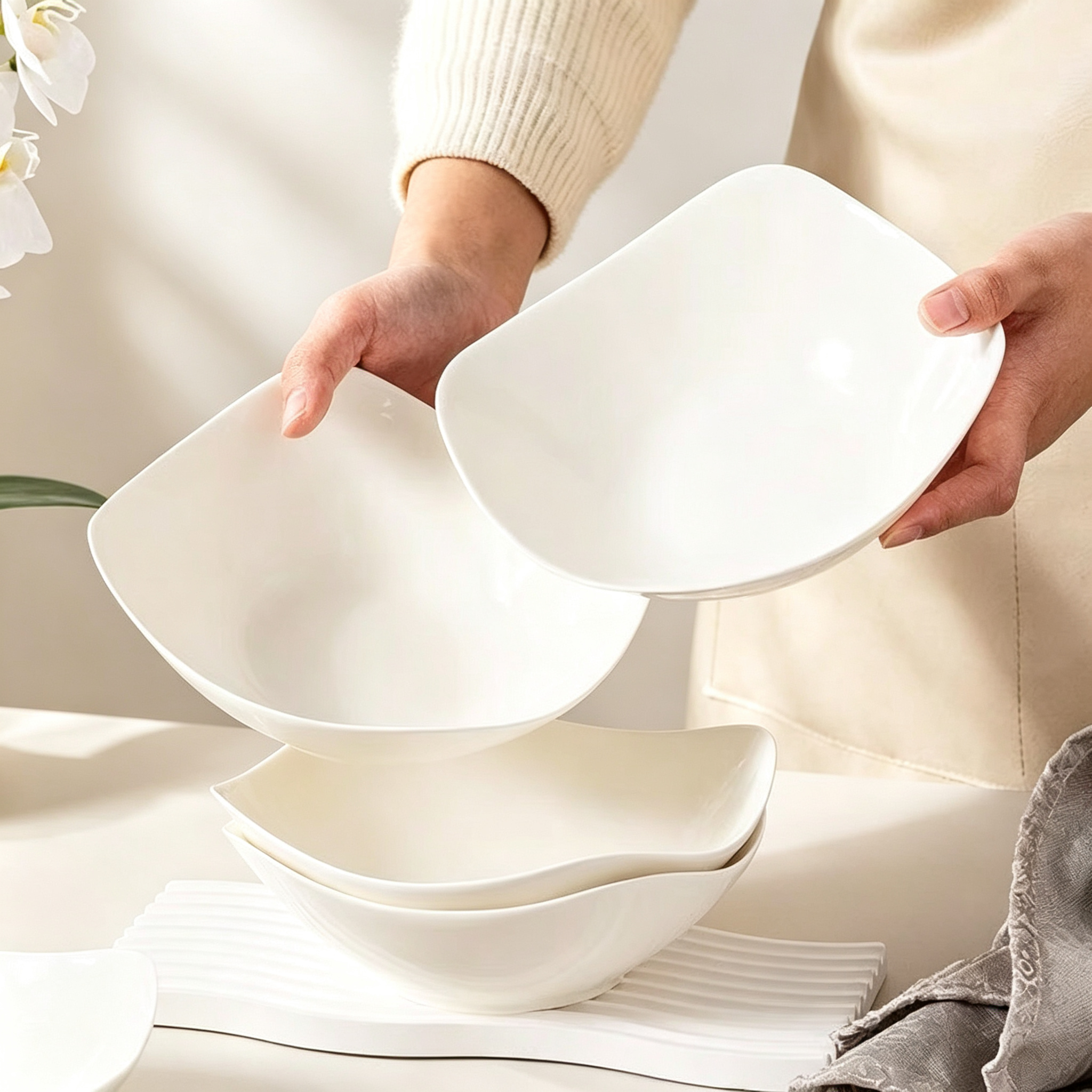 Curved Square Household Serving Plate